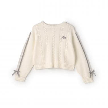 サイドリボンニットプルオーバー