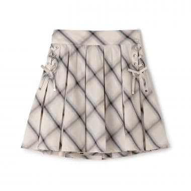 レースアップボックスプリーツスカパン