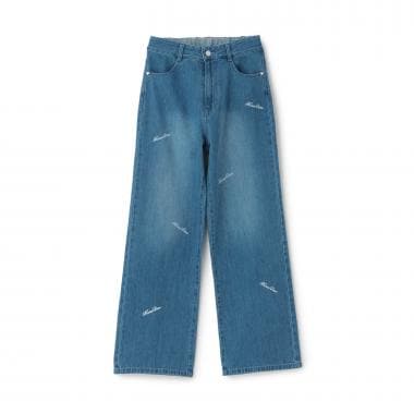 ふわっとスプレーストレートデニムパンツ