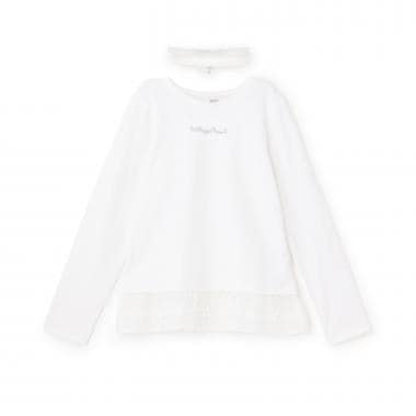 チョーカーつきレーヤード長袖Tシャツ