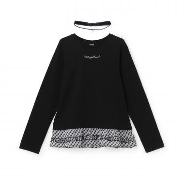 チョーカーつきレーヤード長袖Tシャツ