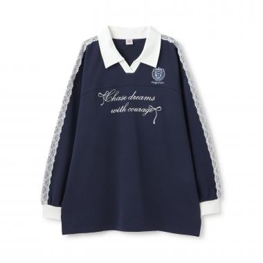 袖レースユニホーム長袖Tシャツ