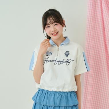 ハーフジップ半袖Tシャツ