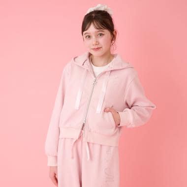 【抗菌防臭】フードきらきらジップパーカ