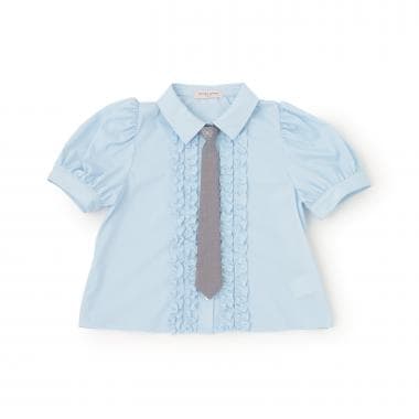 ネクタイつきフリルブラウス