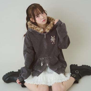 【予約/2026年1月下旬～2月中旬入荷予定】【WEB限定】復刻♪ひょう柄ベリエちゃんフェイクファーフーディジップパーカ