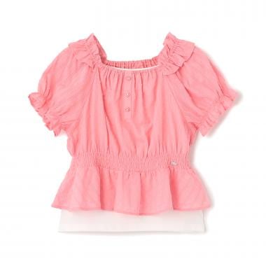 シャーリングブラウス＆キャミソールセット