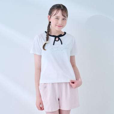 【接触冷感】フロントリボンキラキラロゴTシャツ