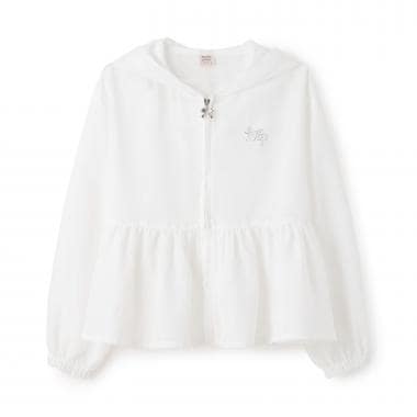 【接触冷感・UVカット】ペプラムシアーパーカ