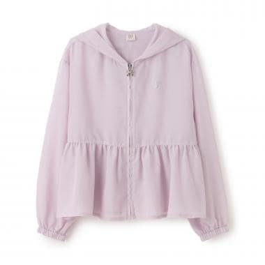 【接触冷感・UVカット】ペプラムシアーパーカ