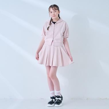 【接触冷感・UVカット】ラインストーンキラキラロゴジップパーカセットアップ