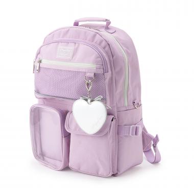 【撥水】チャームつきクリアポケットリュック　20L