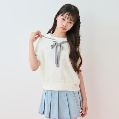 メッシュセーラーニット×Tシャツセット
