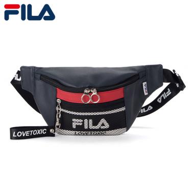 NEW ERA × FILA・コラボレーション ミニクロスボディバッグ FILAコラボ】 フェイクレザーウエストバッグ(F 紺): ジュニア