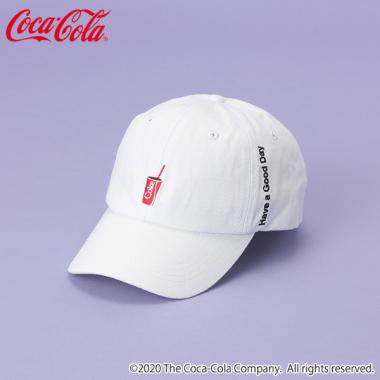 【コカ・コーラ】 ワンポイント刺しゅうローキャップ