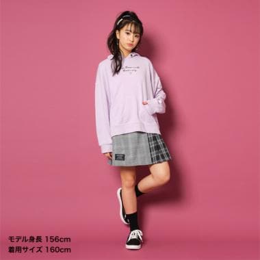 裏毛 袖ロゴワイドパーカー