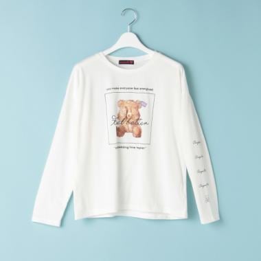 ボックスベア転写風プリントTシャツ