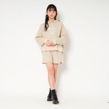 裏起毛 パーカー×ラインショートパンツセットアップ
