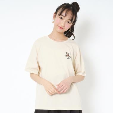モチーフ刺しゅうゆったりTシャツ