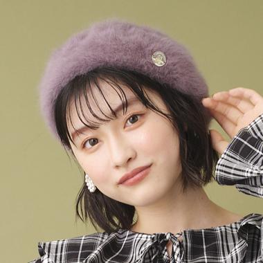 CoAla ファー付きブラウンベレー帽 CoAla ファー付きブラウンベレー帽