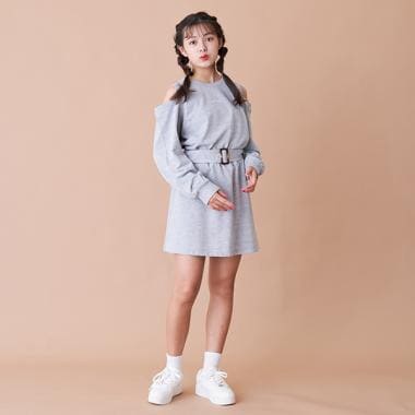 肩あきスウェットSET UP(SS(130) トップ グレー): ジュニア - ナルミヤ