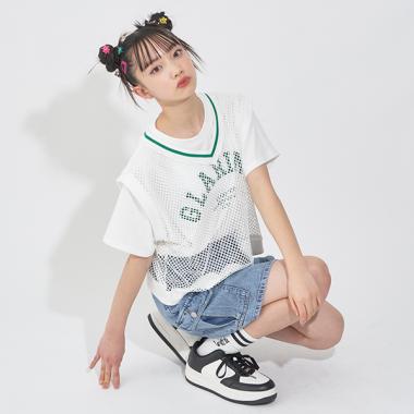Spick＆Span ベスト ラメメッシュショートニットベスト