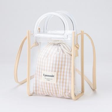 巾着つきクリアショルダーBAG(F ベージュ): ジュニア - ナルミヤ 