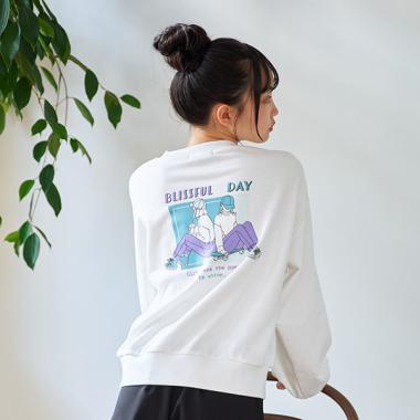 美品　juemi グラフィックトレーナー ネイビー UNLIMITED FUN スウェット（スウェット）｜HYSTERIC GLAMOUR