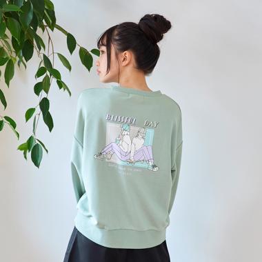 【WEB・一部店舗限定】バックイラストスウェット