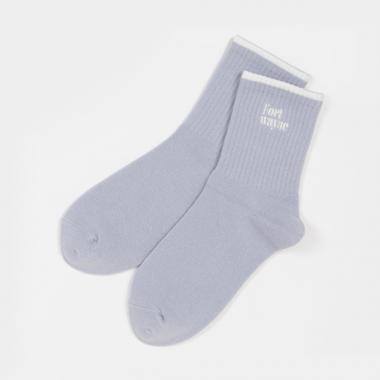 ナルミヤ sk 刺しゅうリブクルーソックス(F(20-25) サックス): ジュニア