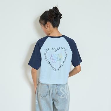 ハートラグラン五分袖Tシャツ