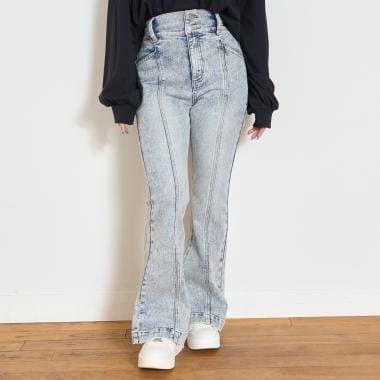 【起毛】【ストレッチ】スタイルアップフレアデニム