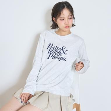 ロゴ刺しゅう長袖Tシャツ