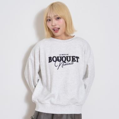 【秒かわトップス】ロゴ刺しゅうベーシックスウェット