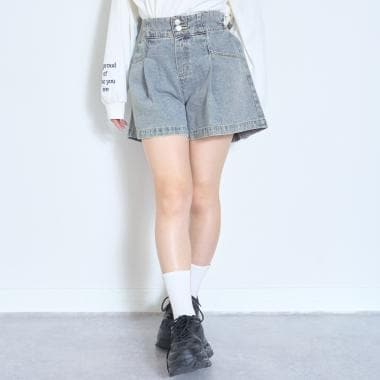 美脚見えタックフレアキュロット