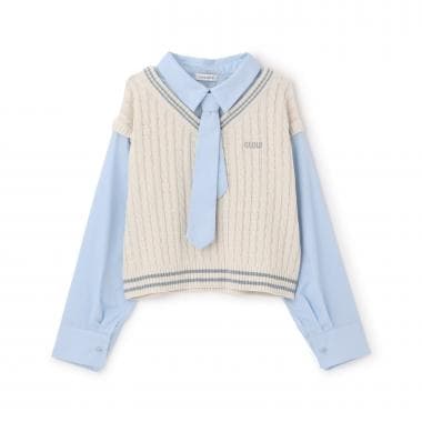 【アラエル】ネクタイつきレイヤードベスト