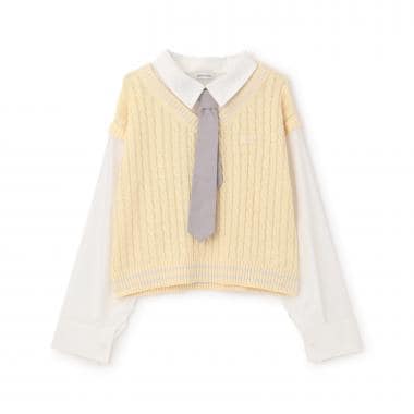 【アラエル】ネクタイつきレイヤードベスト