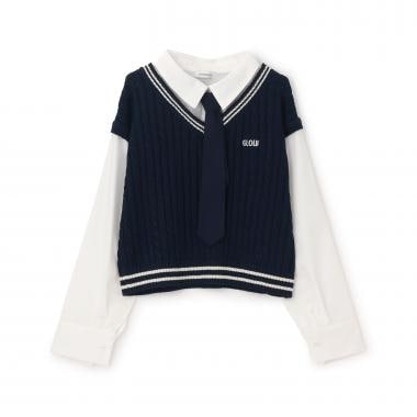 【アラエル】ネクタイつきレイヤードベスト