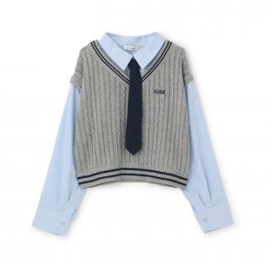 【アラエル】ネクタイつきレイヤードベスト