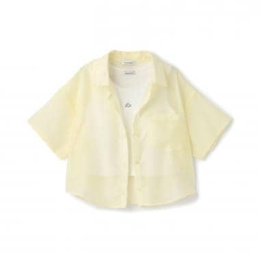 【吸水速乾】インナーつきシアークロップド半袖シャツ