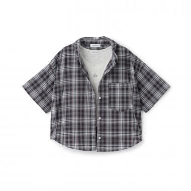 【吸水速乾】インナーつきシアークロップド半袖シャツ