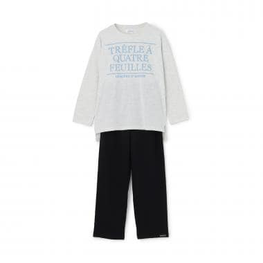 発砲プリント長袖セットアップ