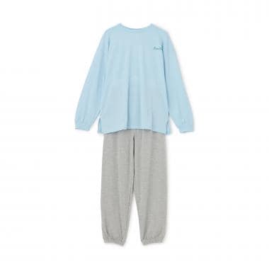 サガラ刺しゅうプリント長袖セットアップ