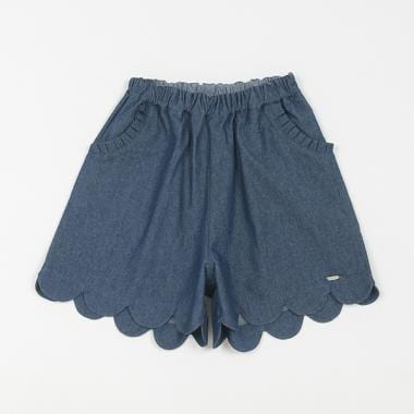 ウエストスカラップミニショートパンツ 小柄XSサイズ デニムスカラップショートパンツ | ボトムス | ST