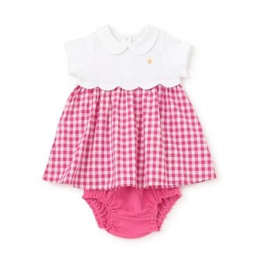 ギンガムドッキングワンピース