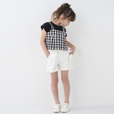 トドラー フラワーショートパンツ(110cm オフ ホワイト): キッズ