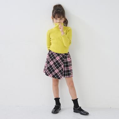 トドラー ミュージアムチェックラップキュロットスカートの