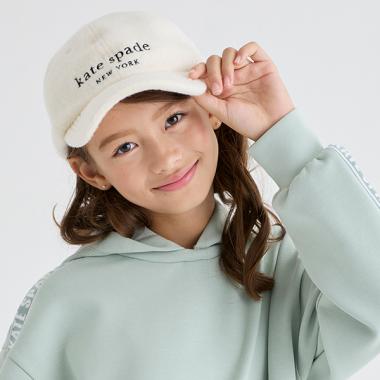 バックリボンファーキャップ(52-54cm オフ ホワイト): キッズ
