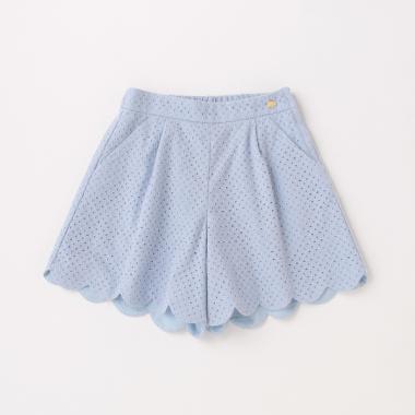 ガールズ スカラップレースショートパンツ(140cm サックス