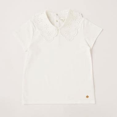 ガールズ レースカラーTシャツ